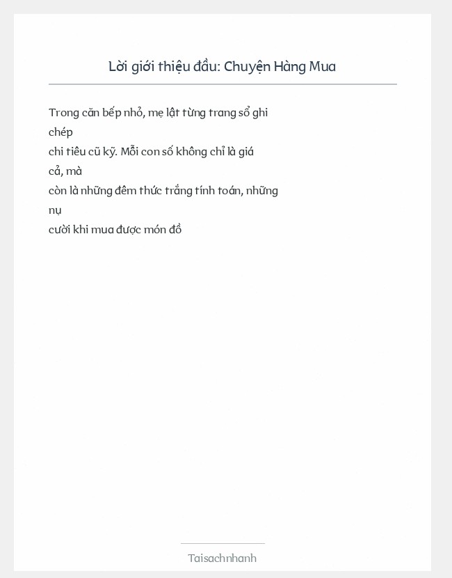 Trích đoạn Chuyện Hàng Mua