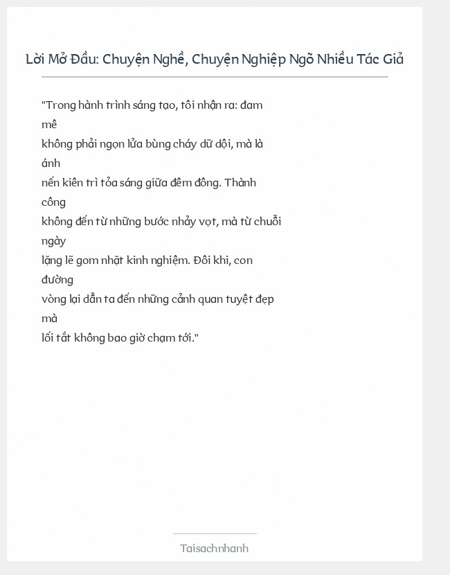 Trích đoạn Chuyện Nghề, Chuyện Nghiệp Ngõ Nhiều Tác Giả