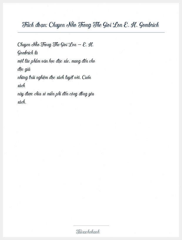 Trích đoạn Chuyen Nho Trong The Gioi Lon E. H. Gombrich