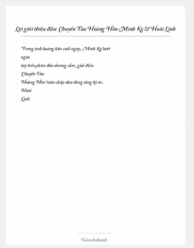 Trích đoạn Chuyến Tàu Hoàng Hôn Minh Kỳ & Hoài Linh