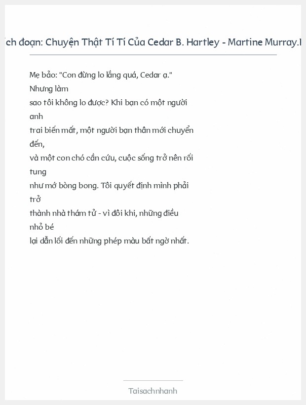 Trích đoạn Chuyện Thật Tí Tí Của Cedar B. Hartley - Martine Murray.Prc