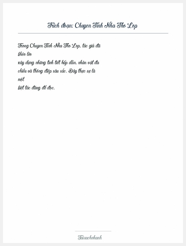 Trích đoạn Chuyen Tinh Nha Tho Lop