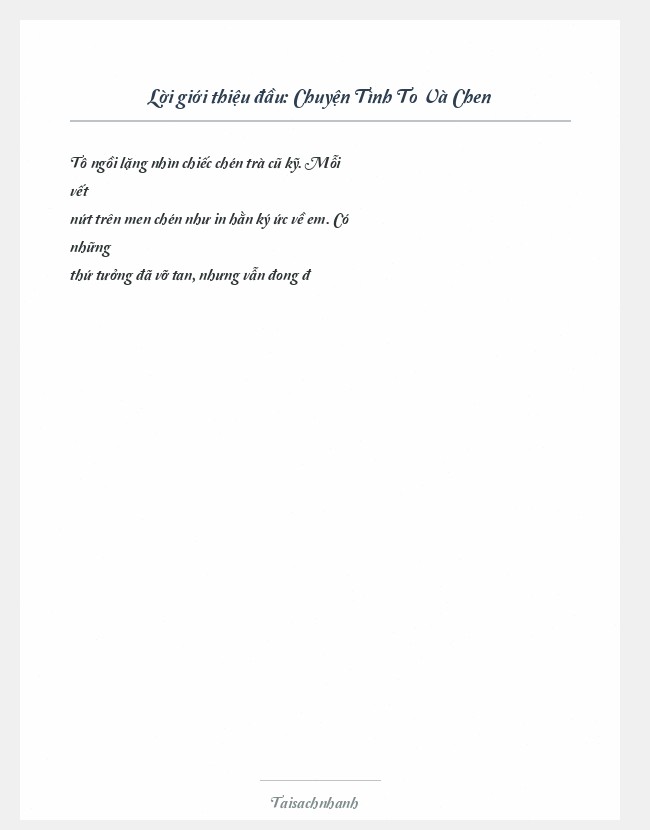 Trích đoạn Chuyện Tình To Và Chen