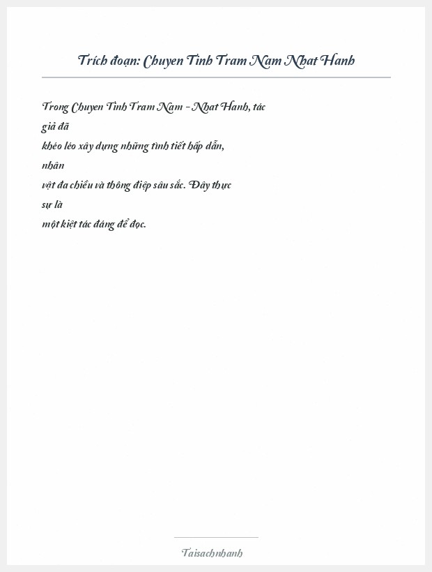 Trích đoạn Chuyen Tinh Tram Nam Nhat Hanh