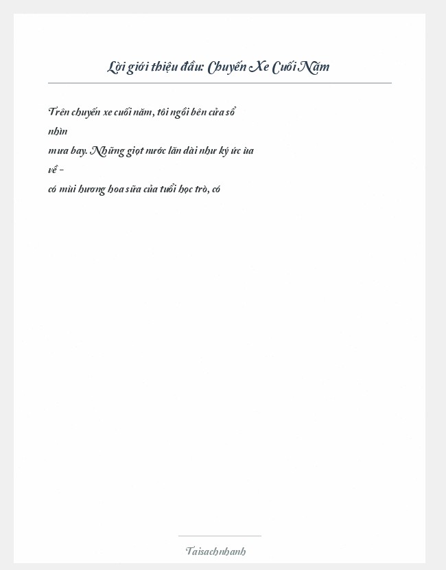 Trích đoạn Chuyến Xe Cuối Năm