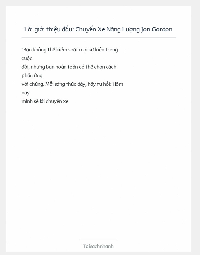 Trích đoạn Chuyến Xe Năng Lượng Jon Gordon