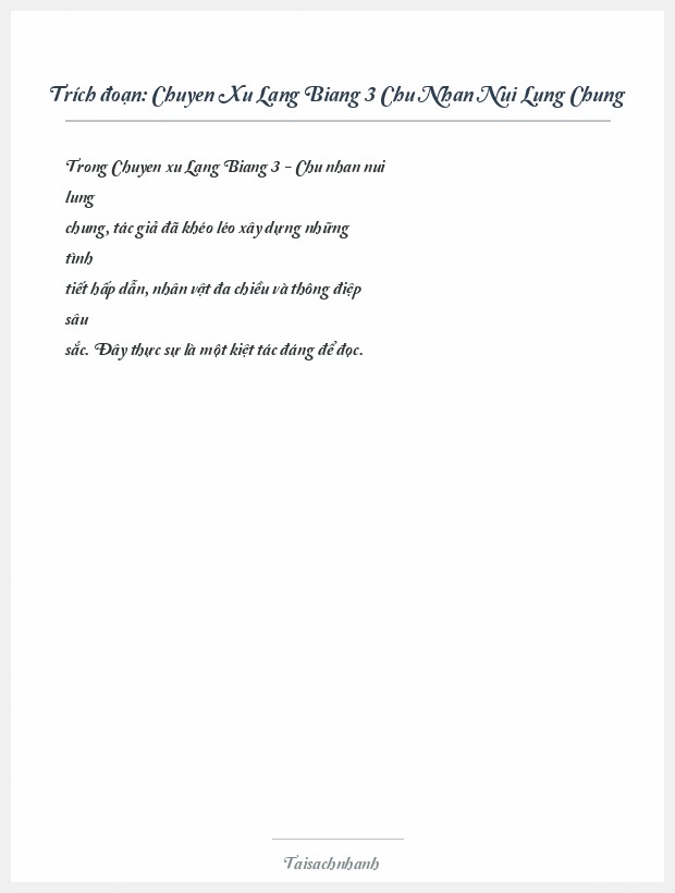 Trích đoạn Chuyen Xu Lang Biang 3 Chu Nhan Nui Lung Chung