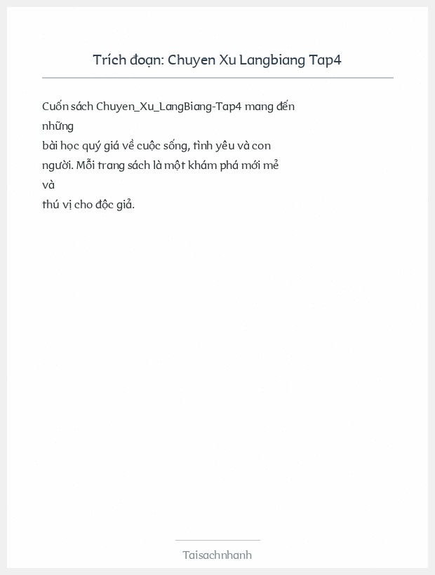 Trích đoạn Chuyen Xu Langbiang Tap4