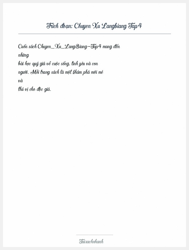 Trích đoạn Chuyen Xu Langbiang Tap4