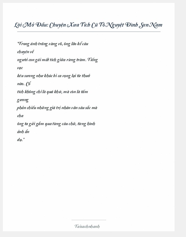 Trích đoạn Chuyện Xưa Tích Cũ Tô Nguyệt Đình Sơn Nam