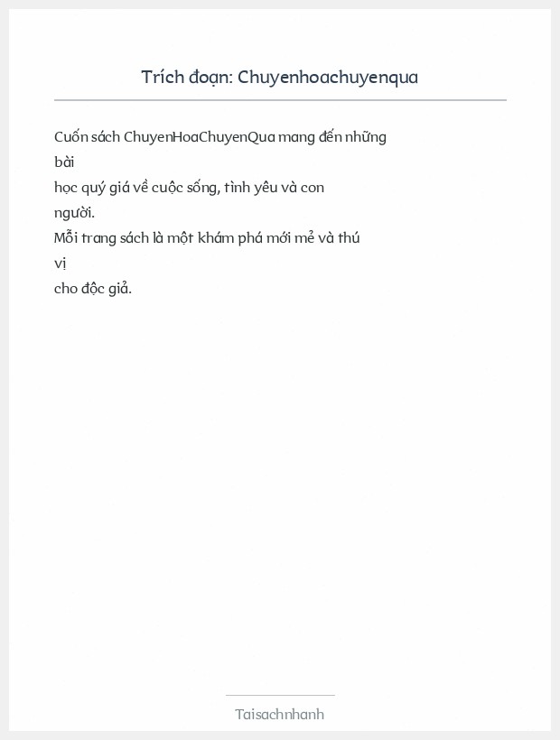 Trích đoạn Chuyenhoachuyenqua