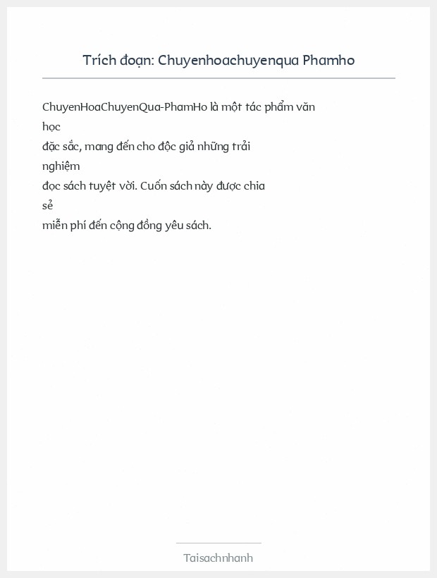 Trích đoạn Chuyenhoachuyenqua Phamho