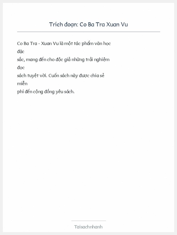 Trích đoạn Co Ba Tra Xuan Vu