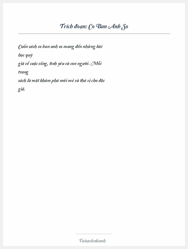 Trích đoạn Co Ban Anh So