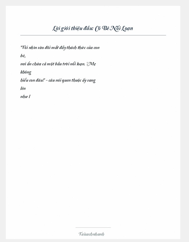 Trích đoạn Cô Bé Nổi Loạn