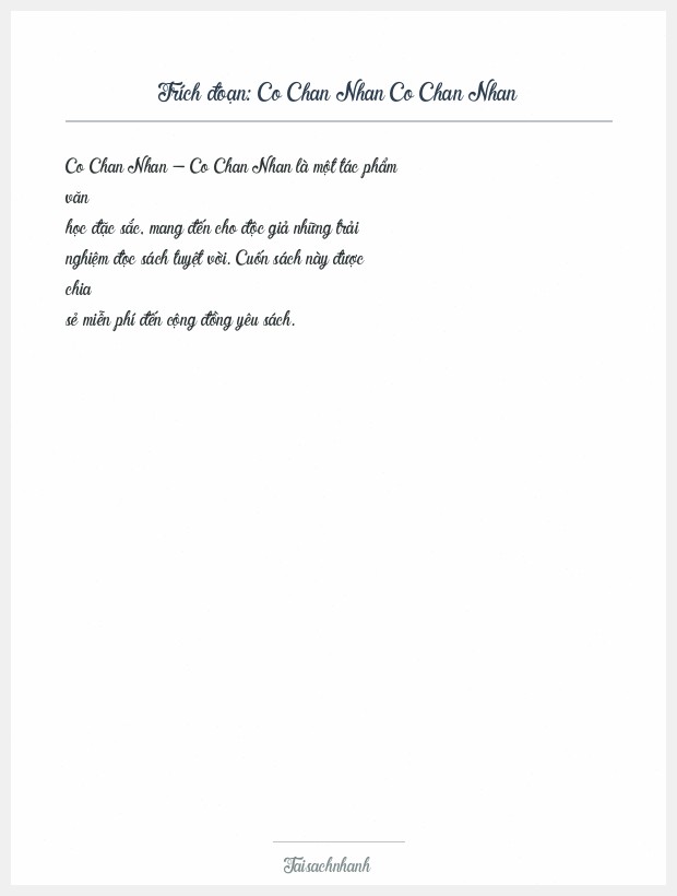 Trích đoạn Co Chan Nhan Co Chan Nhan