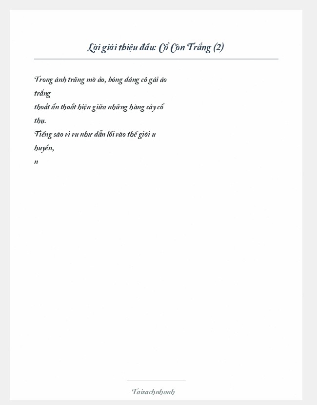 Trích đoạn Cổ Còn Trắng (2)