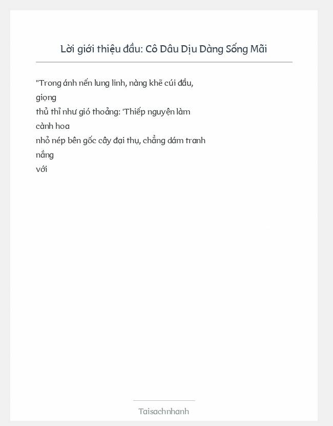 Trích đoạn Cô Dâu Dịu Dàng Sống Mãi