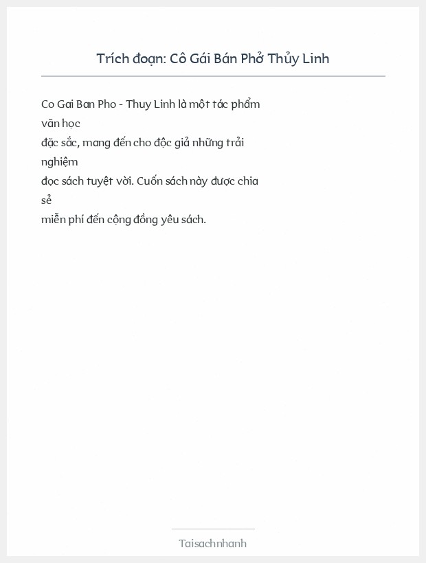 Trích đoạn Cô Gái Bán Phở Thủy Linh