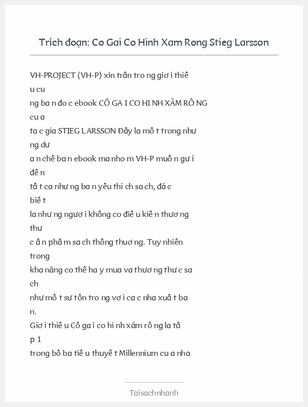 Trích đoạn Co Gai Co Hinh Xam Rong Stieg Larsson