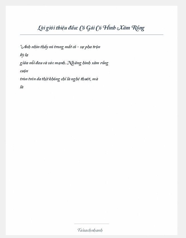 Trích đoạn Cô Gái Có Hình Xăm Rồng