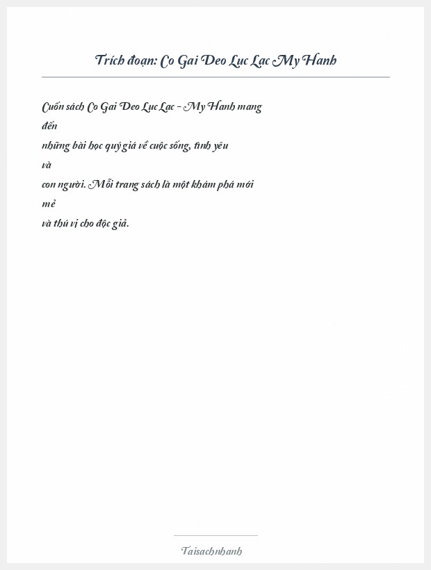 Trích đoạn Co Gai Deo Luc Lac My Hanh