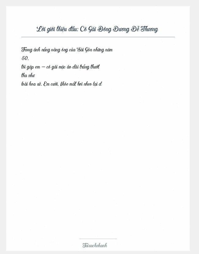 Trích đoạn Cô Gái Đông Dương Dễ Thương