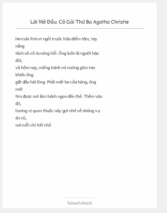 Trích đoạn Cô Gái Thứ Ba Agatha Christie