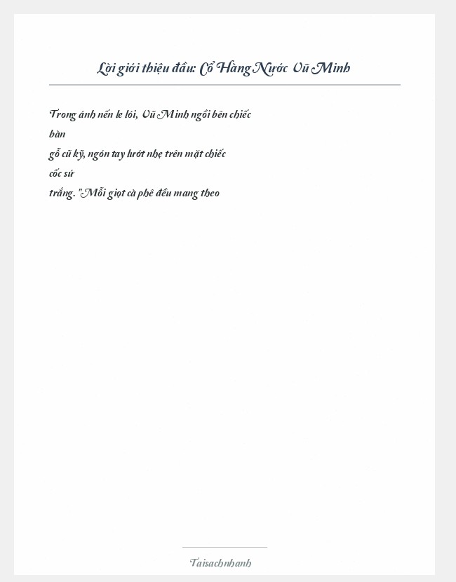 Trích đoạn Cổ Hàng Nước Vũ Minh