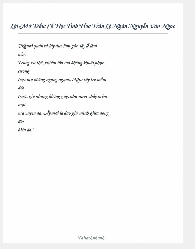 Trích đoạn Cổ Học Tinh Hoa Trần Lê Nhân Nguyễn Văn Ngọc