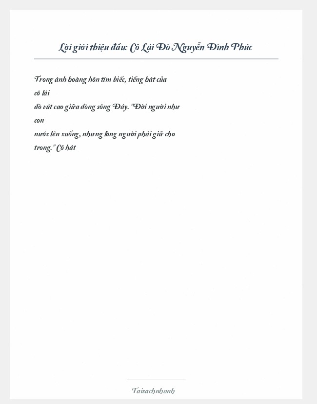 Trích đoạn Cô Lái Đò Nguyễn Đình Phúc