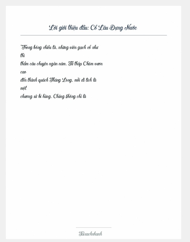 Trích đoạn Cổ Lâu Dựng Nước