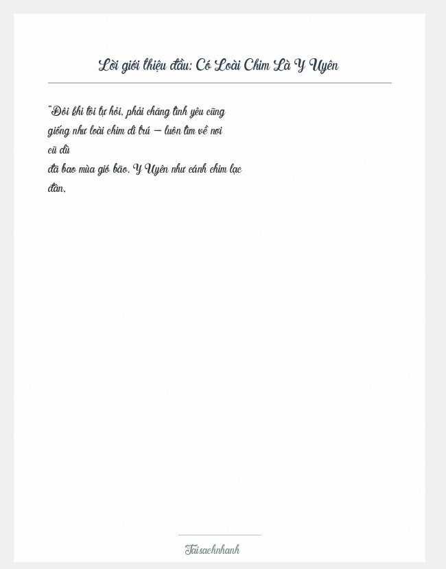 Trích đoạn Có Loài Chim Là Y Uyên