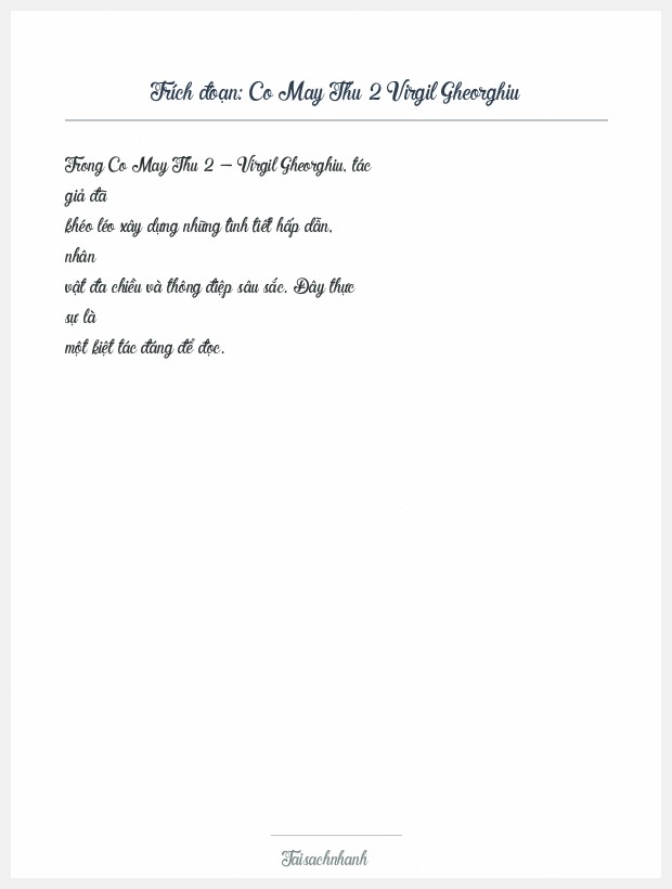 Trích đoạn Co May Thu 2 Virgil Gheorghiu