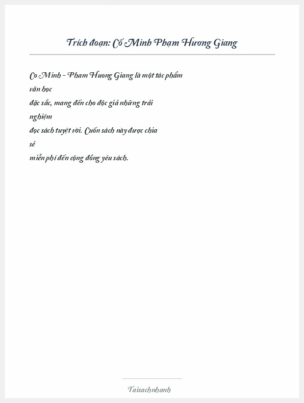 Trích đoạn Cố Minh Phạm Hương Giang