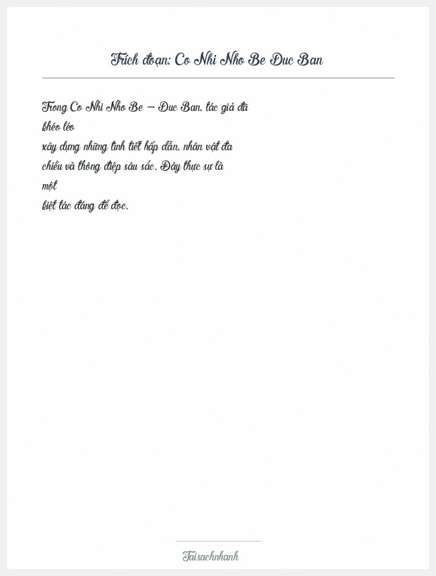 Trích đoạn Co Nhi Nho Be Duc Ban