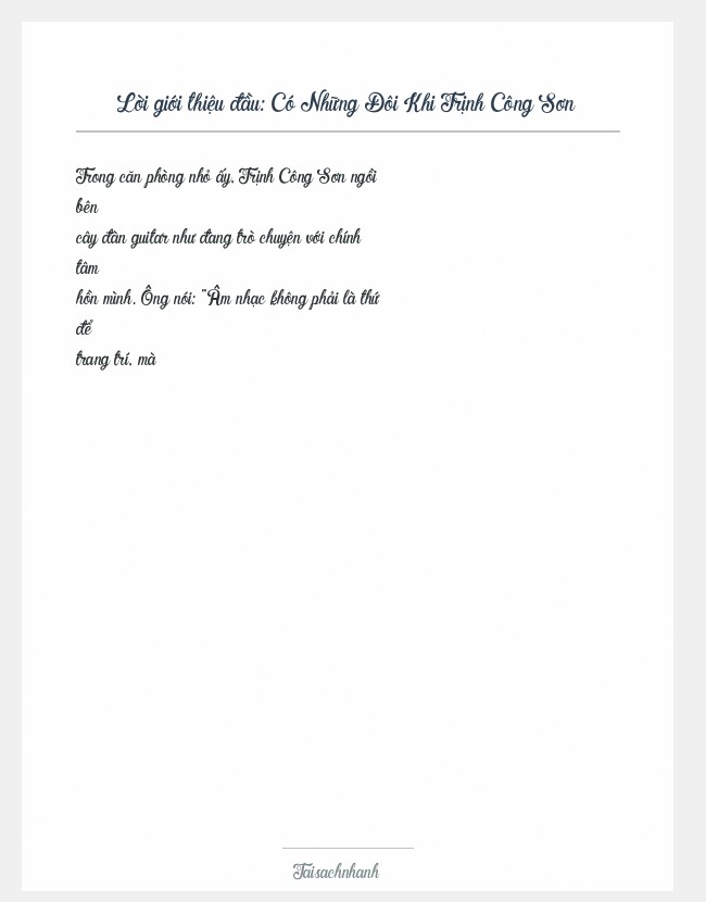 Trích đoạn Có Những Đôi Khi Trịnh Công Sơn