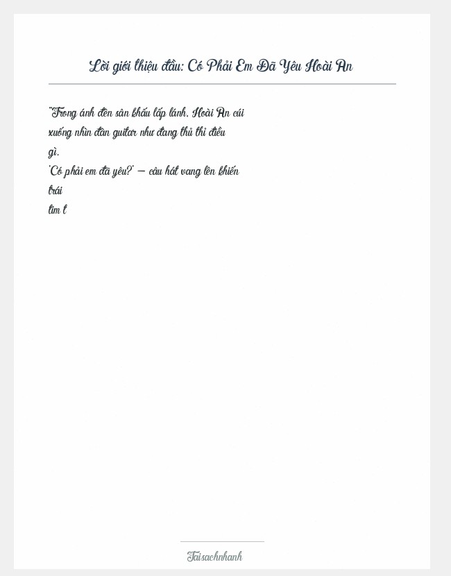 Trích đoạn Có Phải Em Đã Yêu Hoài An