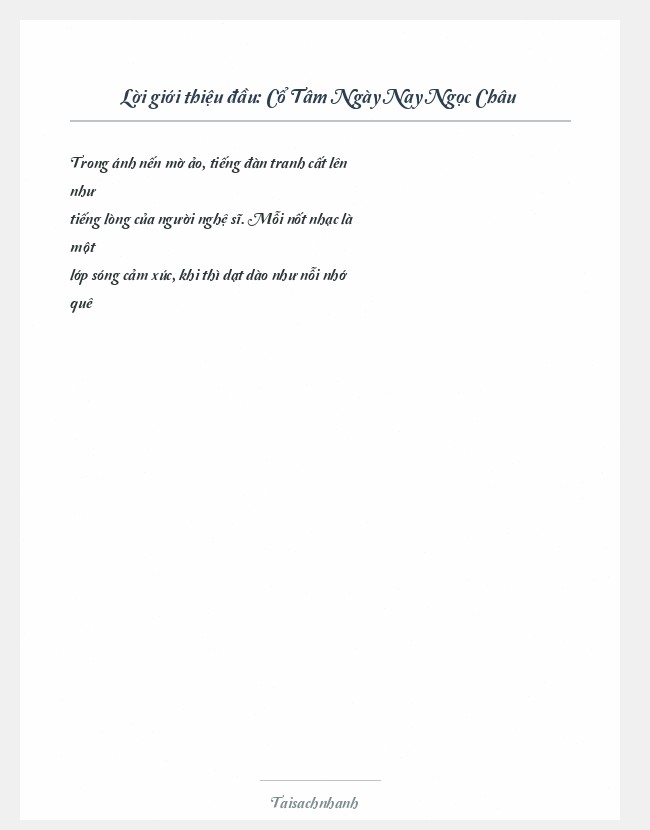 Trích đoạn Cổ Tâm Ngày Nay Ngọc Châu