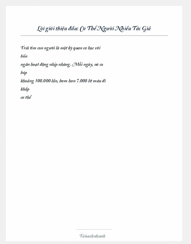 Trích đoạn Cơ Thể Người Nhiều Tác Giả