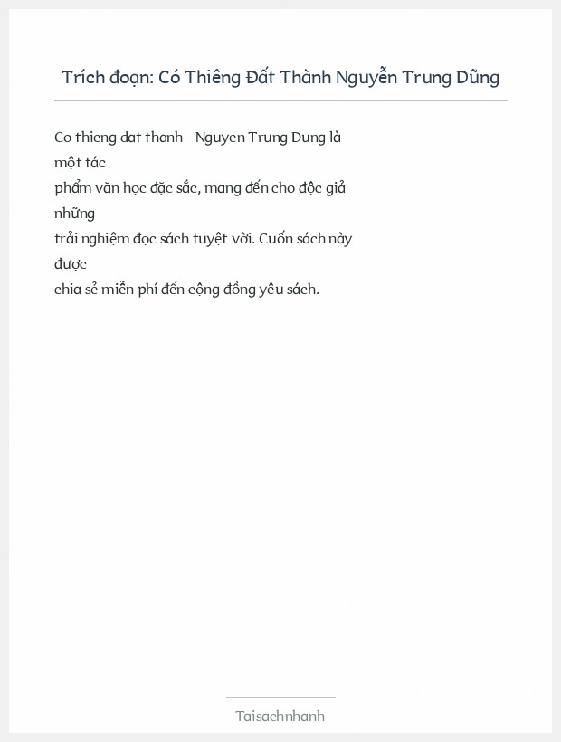 Trích đoạn Có Thiêng Đất Thành Nguyễn Trung Dũng