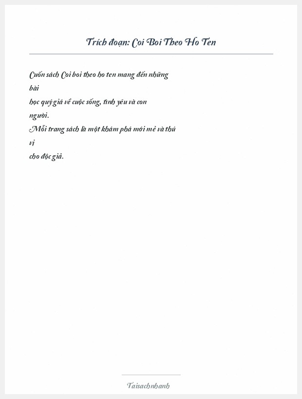 Trích đoạn Coi Boi Theo Ho Ten