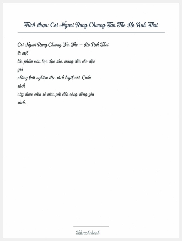 Trích đoạn Coi Nguoi Rung Chuong Tan The Ho Anh Thai