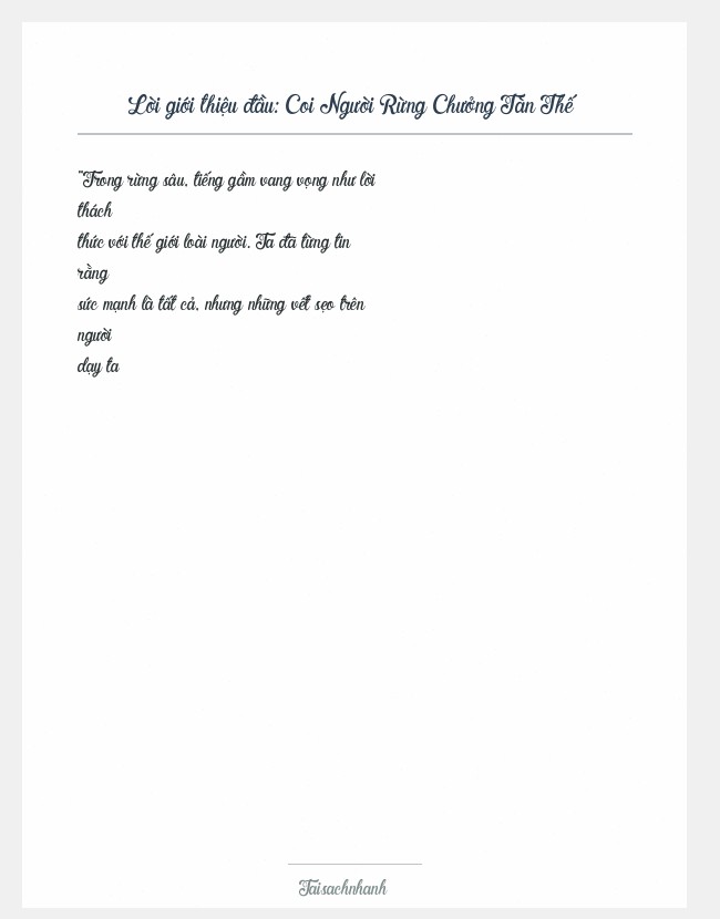 Trích đoạn Coi Người Rừng Chưởng Tàn Thế