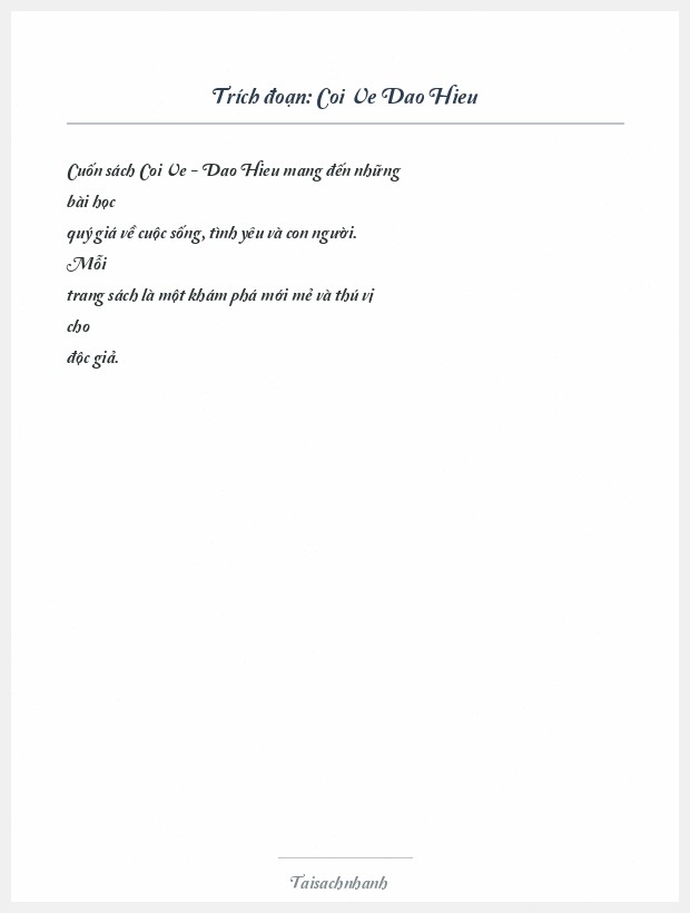 Trích đoạn Coi Ve Dao Hieu