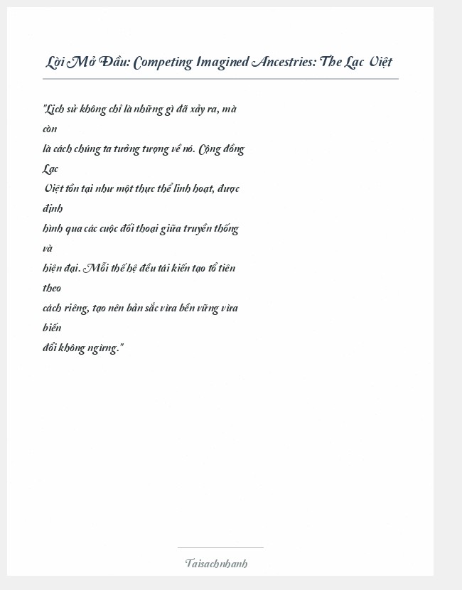 Trích đoạn Competing Imagined Ancestries: The Lạc Việt