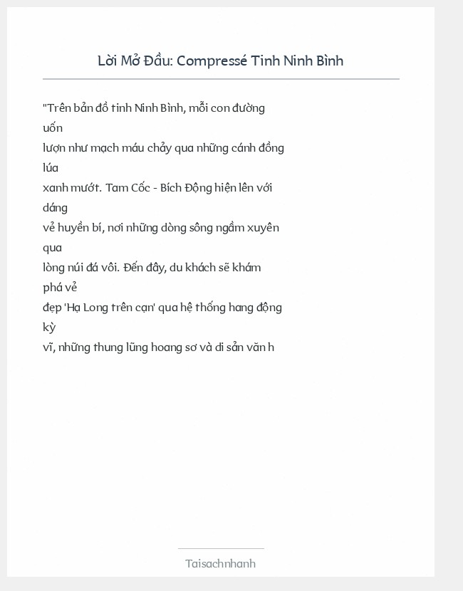 Trích đoạn Compressé Tinh Ninh Bình