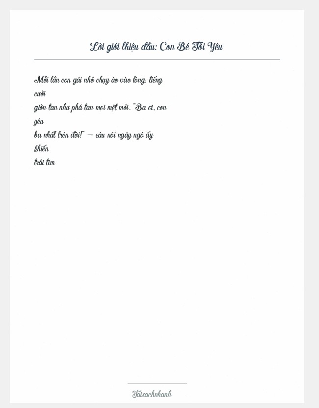 Trích đoạn Con Bé Tôi Yêu