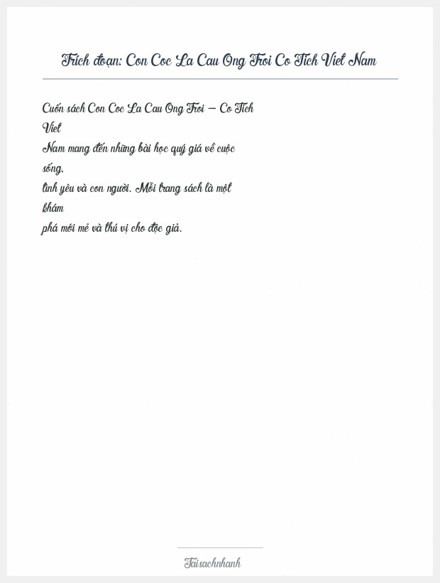 Trích đoạn Con Coc La Cau Ong Troi Co Tich Viet Nam