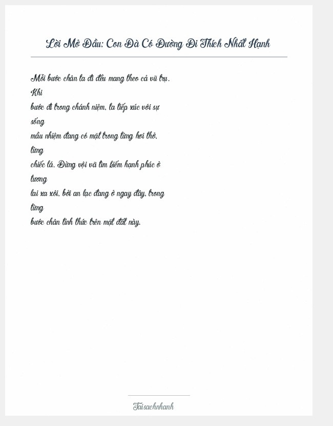 Trích đoạn Con Đà Có Đường Đi Thích Nhất Hạnh